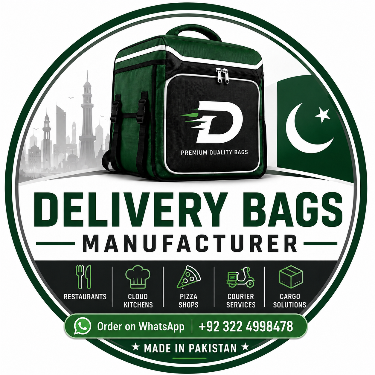 Pizza Delivery bags factory in pakistan Delivery bags manfuactruer , courier delivery bags manufacturer